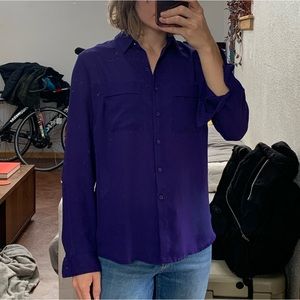 Apt 9 Purple Button Down Blouse